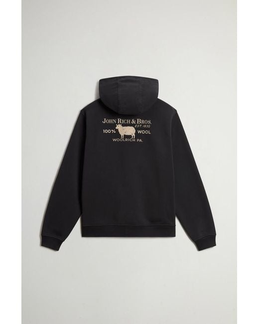 Sudadera De Mezcla De Algodón Con Capucha Y Cremallera Completa Para Hombre Talla Woolrich de hombre de color Blue