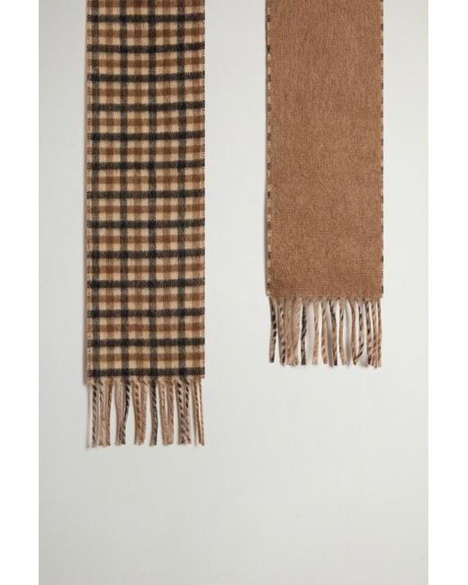Bufanda De Doble Cara En Mezcla De Lana Virgen, Alpaca Y Mohair Para Mujer Talla One Woolrich de color White