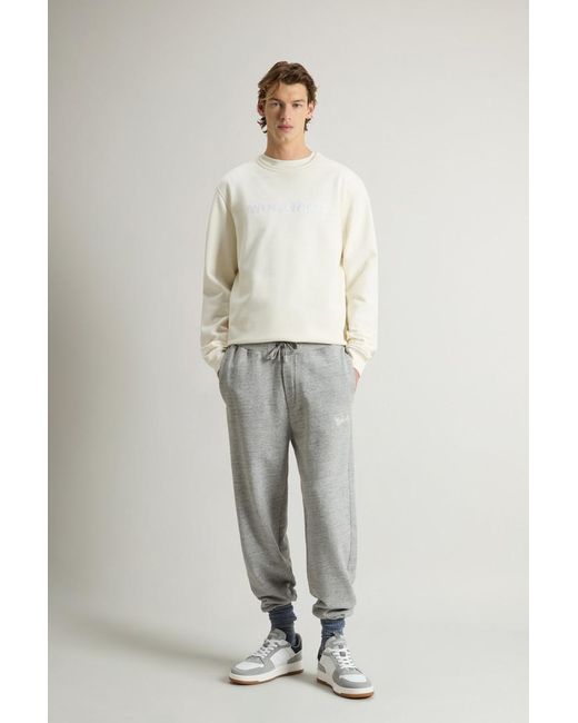 Woolrich Herren Hose Aus Mouliné Aus Reiner Baumwolle Größe in Natural für Herren