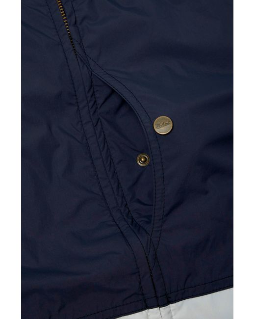 Woolrich Blue Ripstop Nylon Jacket With Foldable Hood for men