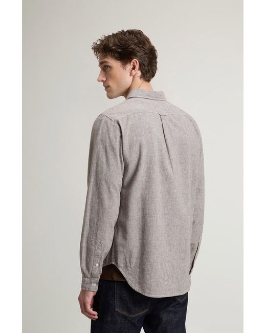 Uomo Camicia di Woolrich in Gray da Uomo
