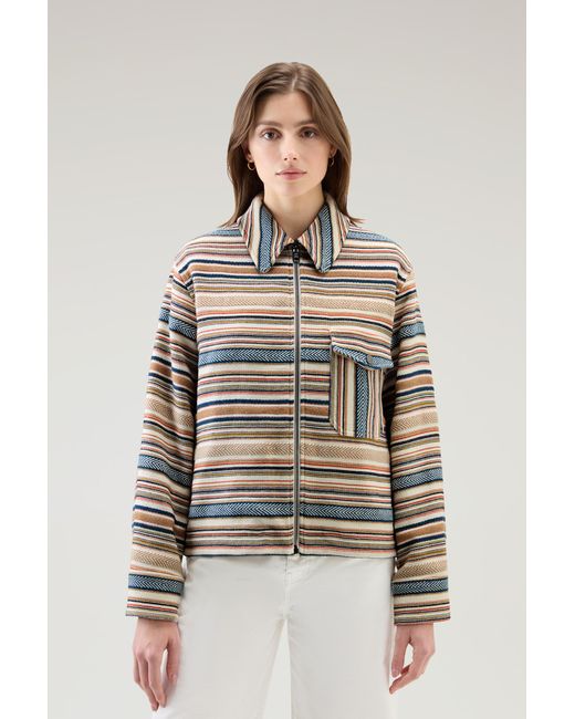 Woolrich Multicolor Gentry Overshirt In Manteco Recycled Cotton Blend