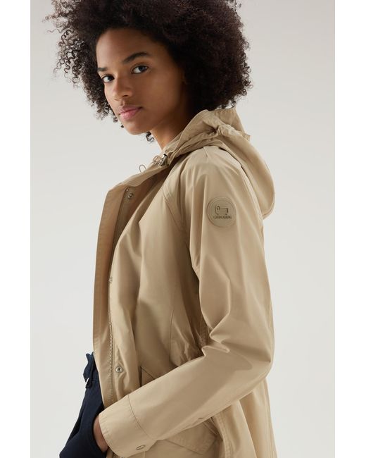 Woolrich Long Summer Parka In Urban Touch Green in Natural Lyst