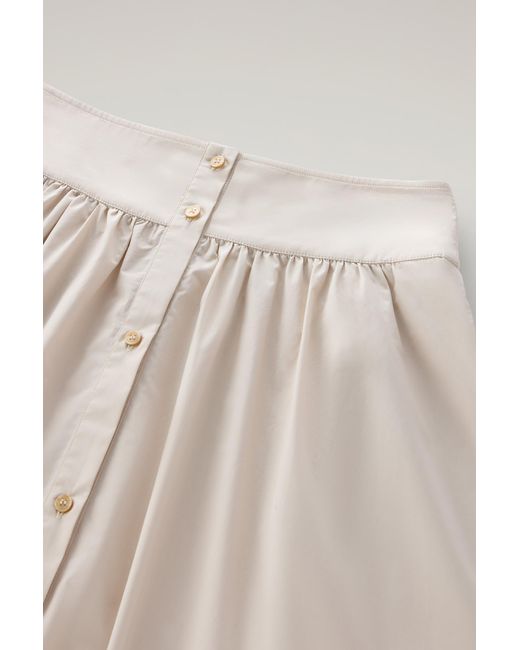 Woolrich Multicolor Midi Skirt In Pure Cotton Poplin