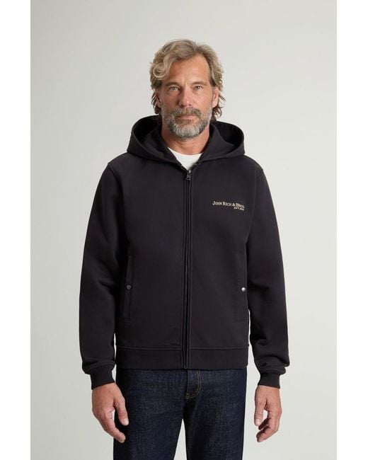 Sudadera De Mezcla De Algodón Con Capucha Y Cremallera Completa Para Hombre Talla Woolrich de hombre de color Blue