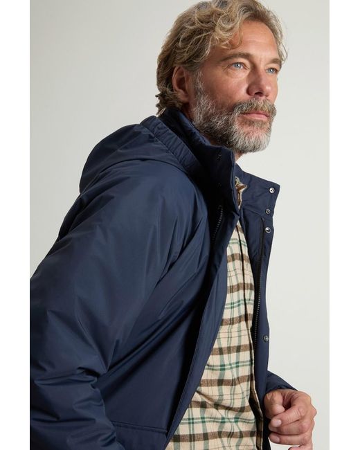 Abrigo De Light Micro Ripstop Con Capucha Extraíble Para Hombre Talla Woolrich de hombre de color Blue