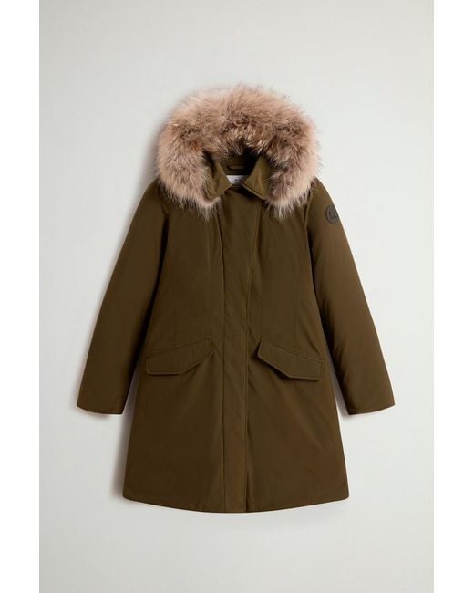 Woolrich Modern Vail Parka Met Afneembare Capuchon Groen Grootte in het Green