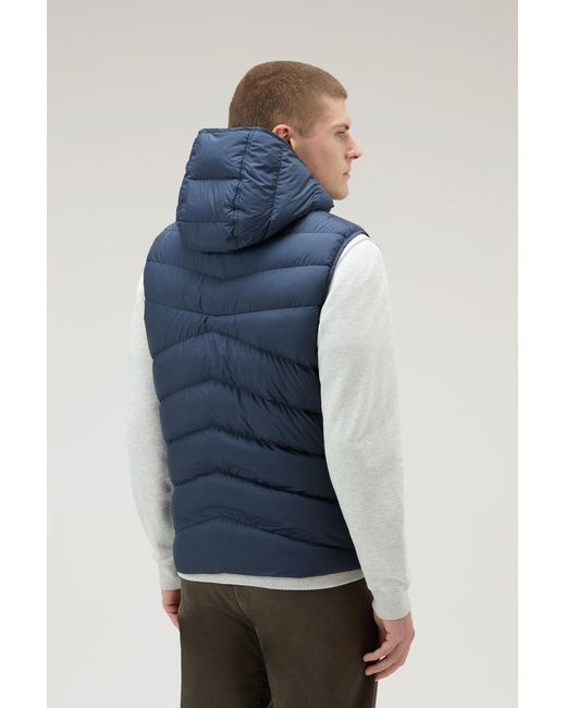 Woolrich Sundance Padded Microfiber Vest With Detachable Hood Blue for Men  | Lyst