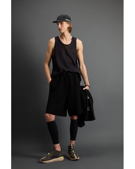 Woolrich Black Ribbed Pure Cotton Shorts By Todd Snyder for men