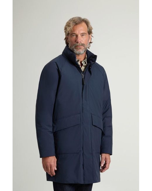 Abrigo De Light Micro Ripstop Con Capucha Extraíble Para Hombre Talla Woolrich de hombre de color Blue