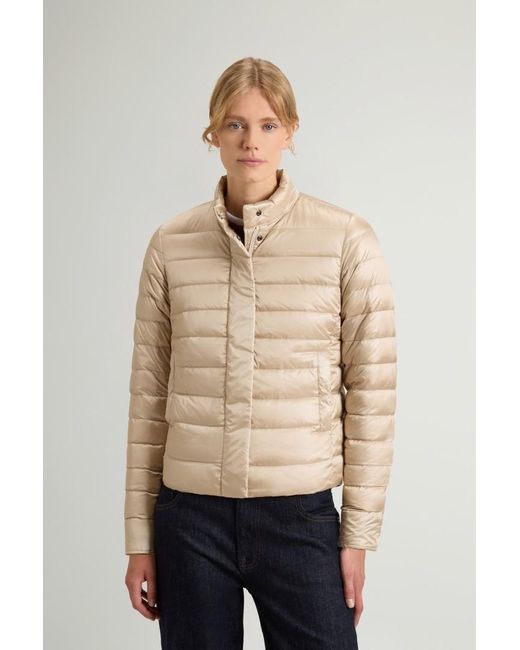 Plumífero Ligero De Liquid Nylon Para Mujer Talla Woolrich de color Blue