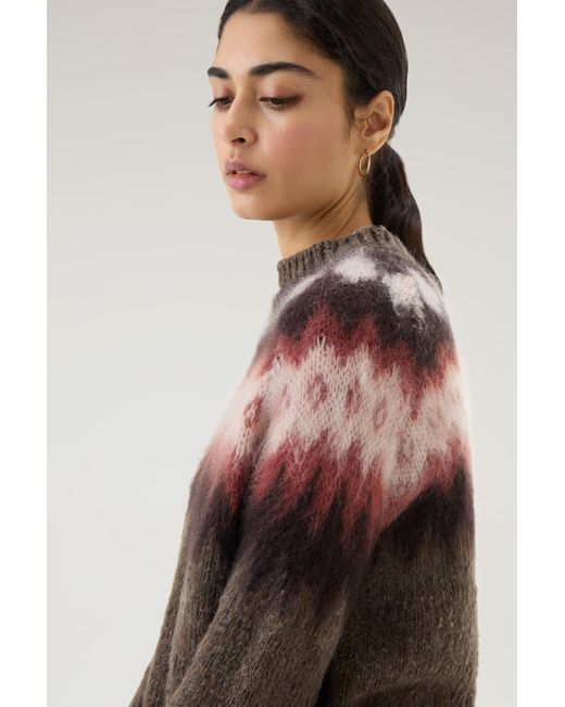 Woolrich Multicolor Fair Isle Pullover In Wool And Mohair Blend