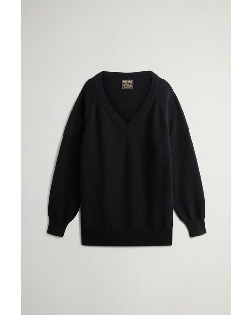 Jersey De Lana Virgen Y Cachemira Para Mujer Talla Woolrich de color Blue