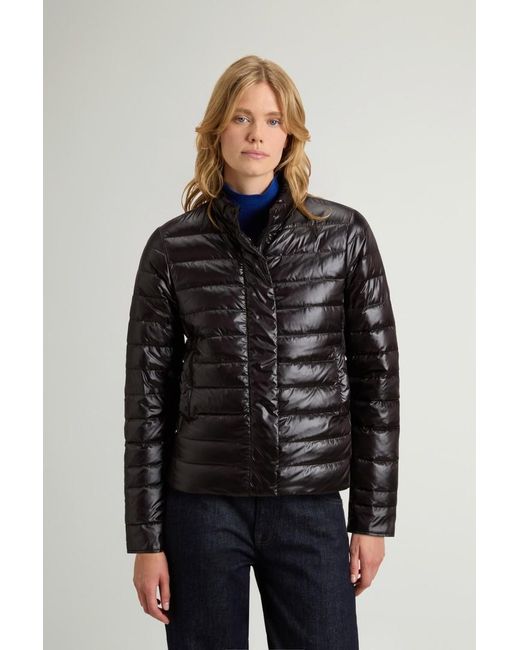 Plumífero Ligero De Liquid Nylon Para Mujer Talla Woolrich de color Blue