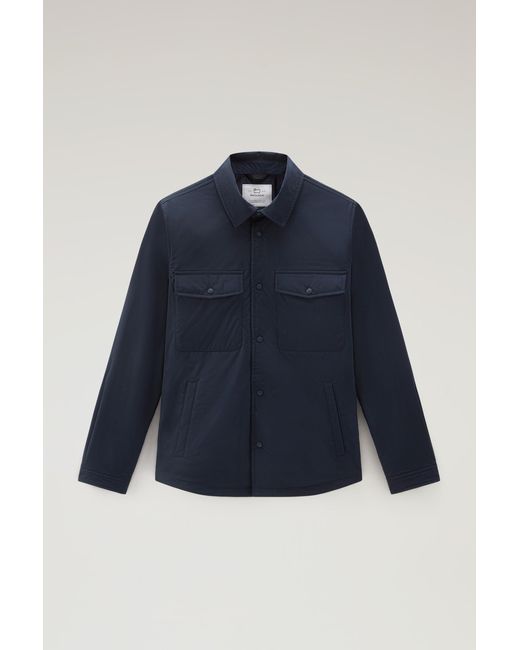 Woolrich Alaskan Padded Shirt Jacket In Urban Touch Blue for men