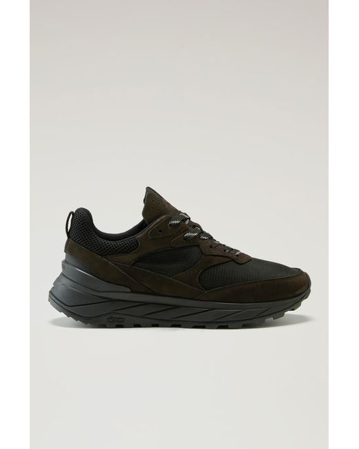 Woolrich Black Running Sneakers In Ripstop Fabric for men