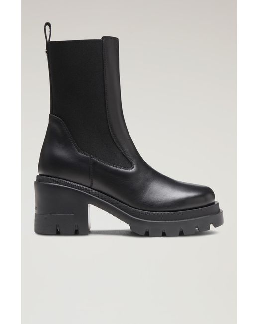 Woolrich Platform Chelsea Boots With Heel in Black | Lyst