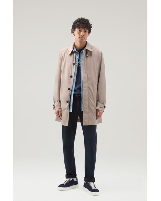 Woolrich Natural New City Coat In Urban Touch for men