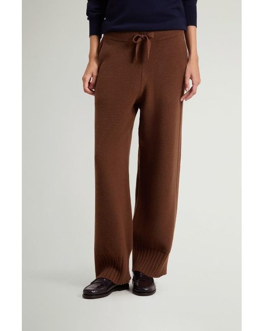 Pantalones De Lana Virgen Y Cachemira Para Mujer Talla Woolrich de color Blue