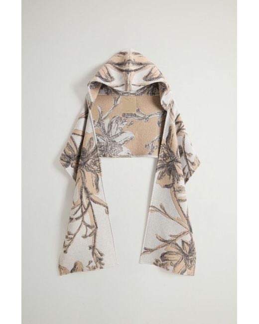 Donna Sciarpa A Mantella di Woolrich in Natural