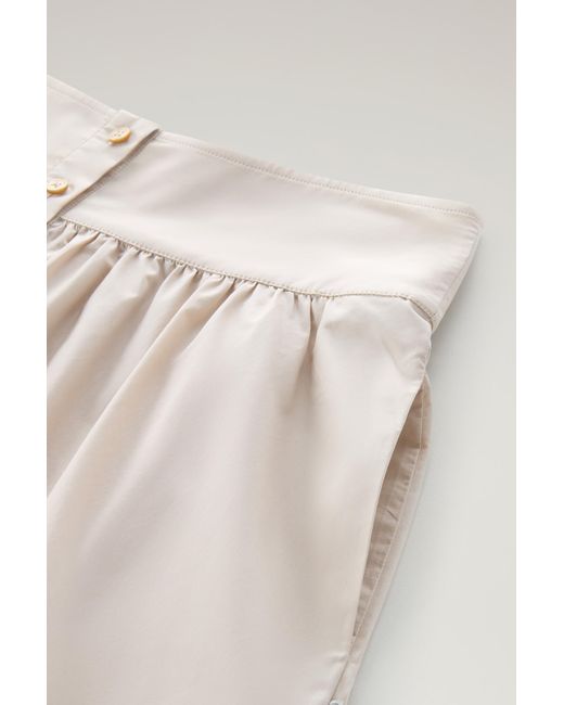 Woolrich Multicolor Midi Skirt In Pure Cotton Poplin