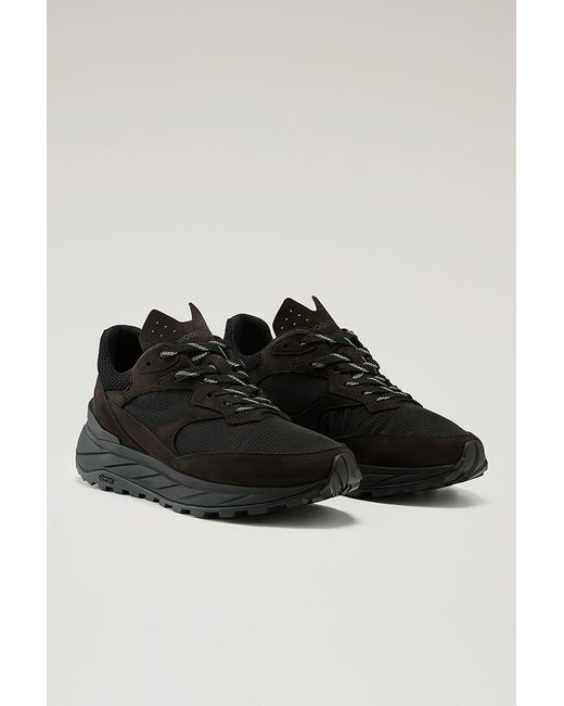 Woolrich Black Running Sneakers In Ripstop Fabric for men