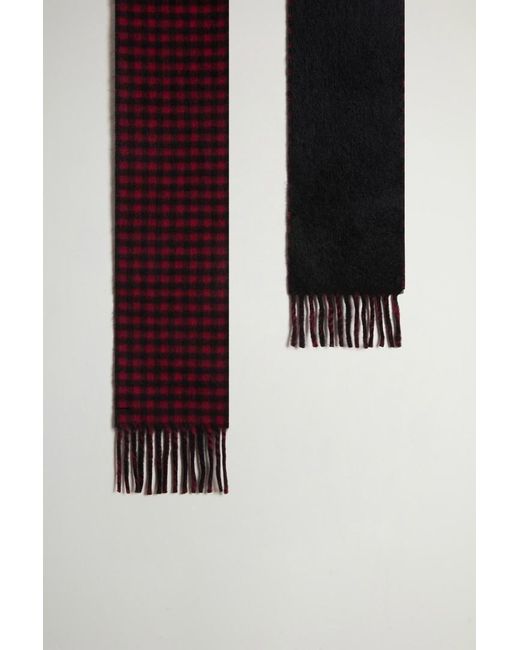 Bufanda De Doble Cara En Mezcla De Lana Virgen, Alpaca Y Mohair Para Mujer Talla One Woolrich de color Black
