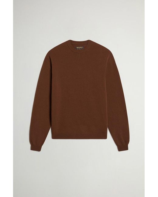 Jersey De Cuello Redondo De Pura Lana Virgen Para Hombre Talla Woolrich de hombre de color Brown