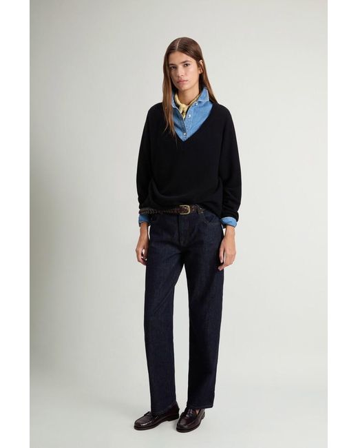 Jersey De Lana Virgen Y Cachemira Para Mujer Talla Woolrich de color Blue