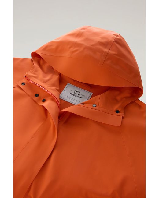 Woolrich Orange High Tech Hooded Nylon Puffer Jacket