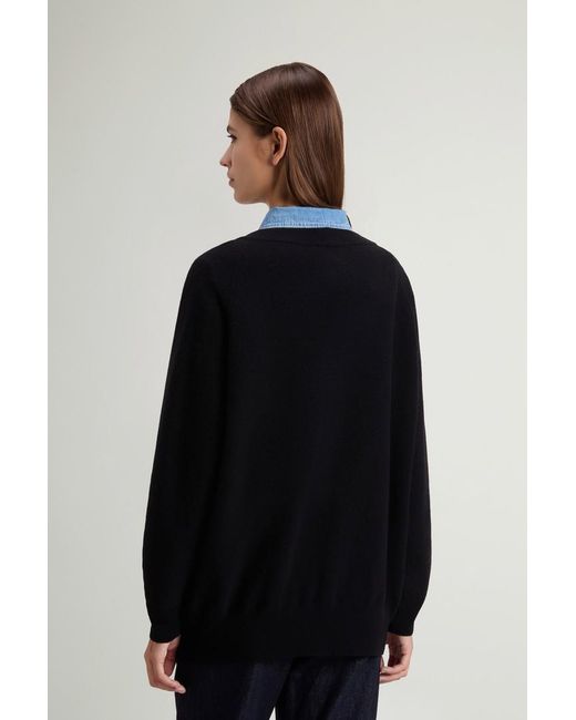 Jersey De Lana Virgen Y Cachemira Para Mujer Talla Woolrich de color Blue