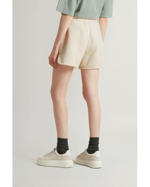 Woolrich White Damen Shorts Aus Gebürsteter Reiner Baumwolle Weiß Größe