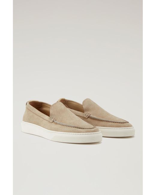 Woolrich Slip-on Loafers In Suede in Natural for Men | Lyst