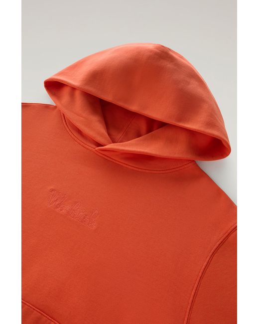 Woolrich Sweatshirt In Pure Cotton With Hood And Embroidered Logo