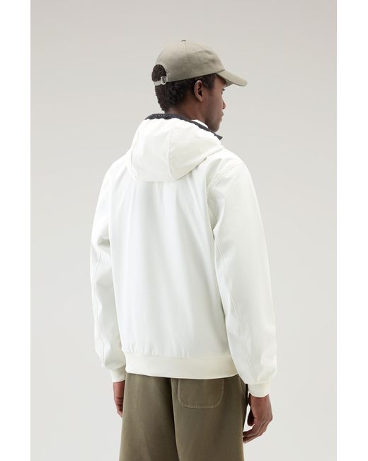 Woolrich Natural Softshell Hooded Sweatshirt for men