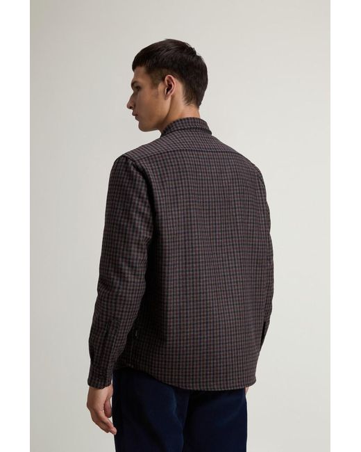 Woolrich Herren Flanell-Overshirt Oxbow Aus Wollmischung Mit Plaidmuster Braun Größe in Blue für Herren
