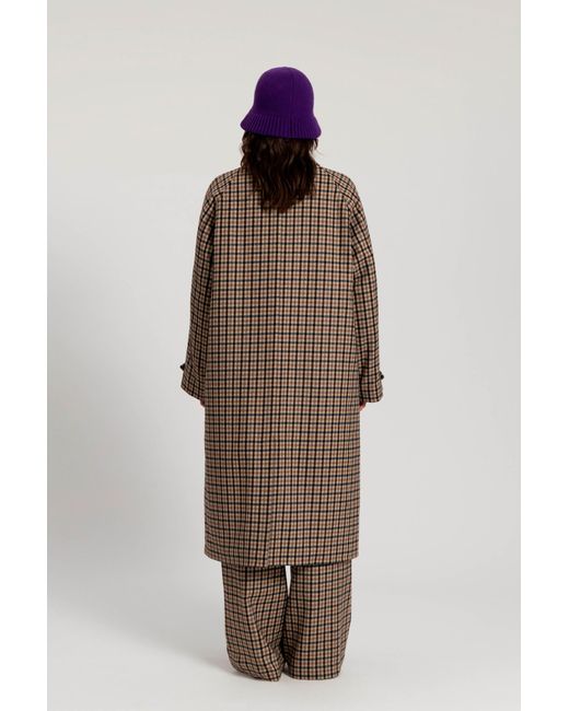Woolrich Brown Check Coat In Italian Wool Blend - Daniëlle Cathari /