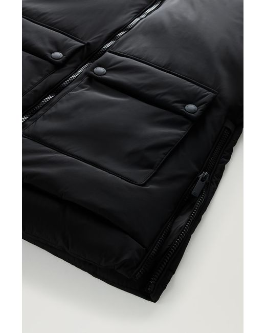 Woolrich Black Alsea Down Jacket In Stretch Nylon