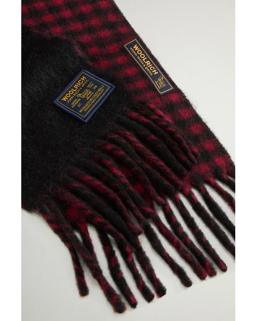 Bufanda De Doble Cara En Mezcla De Lana Virgen, Alpaca Y Mohair Para Mujer Talla One Woolrich de color Black