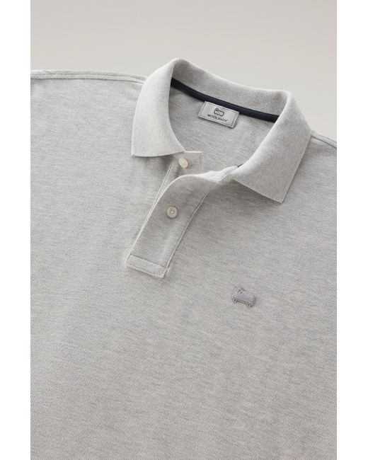 Woolrich Multicolor Piquet Polo Shirt In Pure Cotton Grey for men