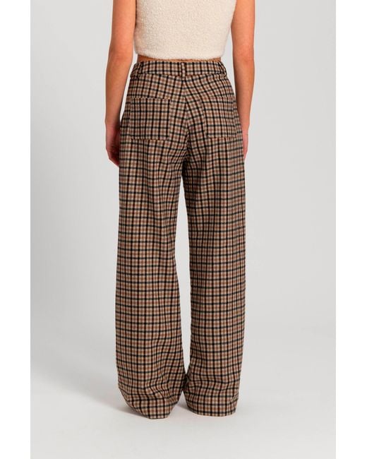Woolrich Brown Check Pants In Italian Wool Blend - Daniëlle Cathari /