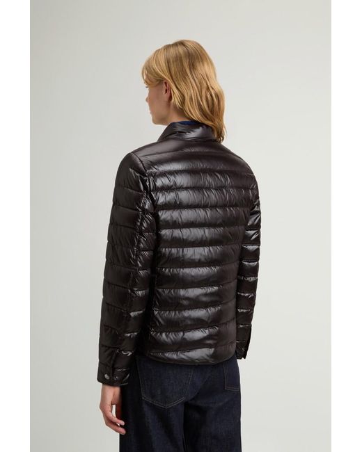 Plumífero Ligero De Liquid Nylon Para Mujer Talla Woolrich de color Blue