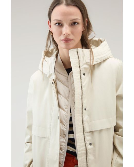 Woolrich Natural Havice Lightweight Parka In Best Cotton