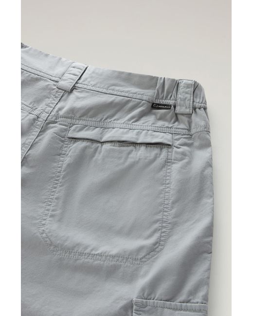 Woolrich Gray Garment-dyed Cargo Pants In Pure Cotton Gabardine for men