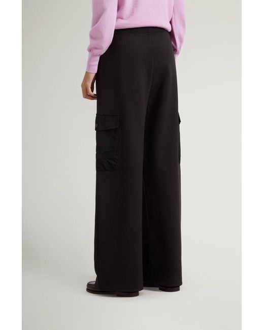 Pantalones Cargo De Interlock De Mezcla De Algodón Elástico Para Mujer Talla Woolrich de color Pink