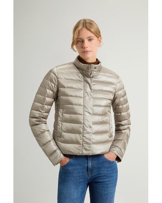Plumífero Ligero De Liquid Nylon Para Mujer Talla Woolrich de color Blue