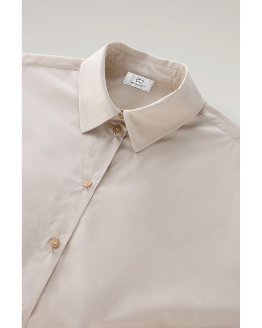 Woolrich White Poplin Shirt In Pure Cotton