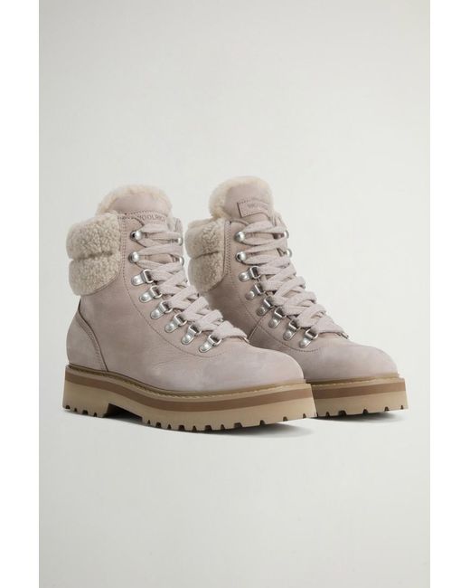 Botines Main De Nobuk Para Mujer Talla Woolrich de color Natural