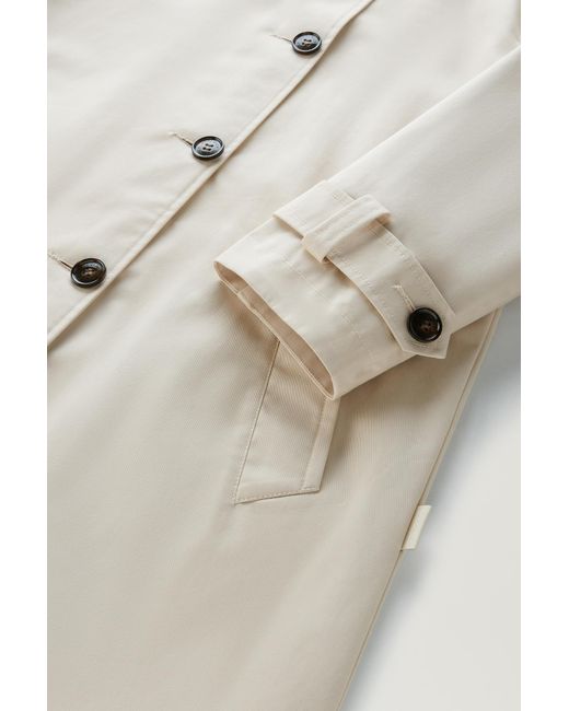 Woolrich Natural Havice Trench Coat In Best Cotton