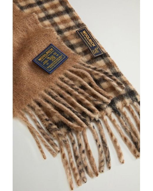 Bufanda De Doble Cara En Mezcla De Lana Virgen, Alpaca Y Mohair Para Mujer Talla One Woolrich de color White